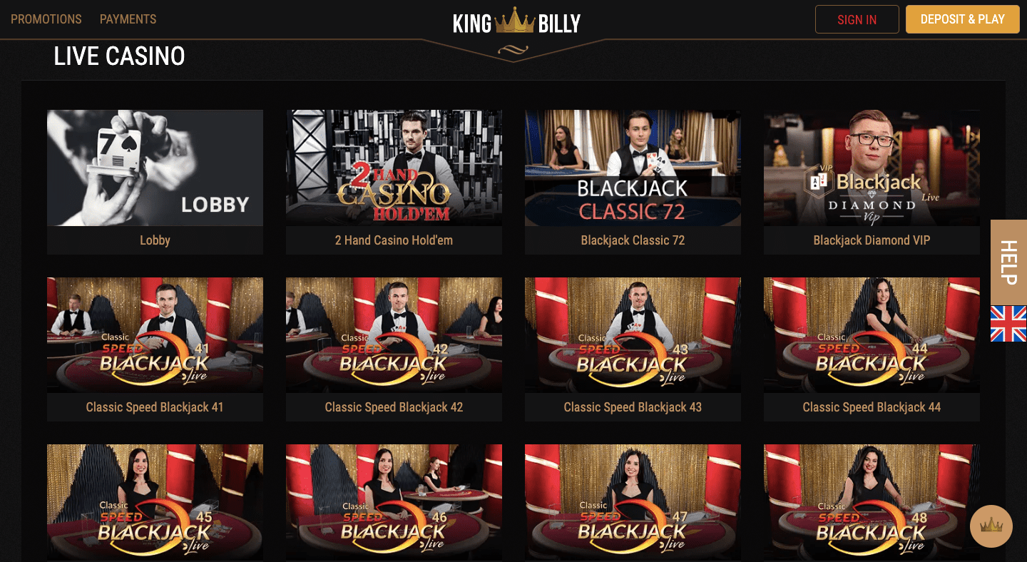 Discover the excitement of winning big at King Billy Casino
