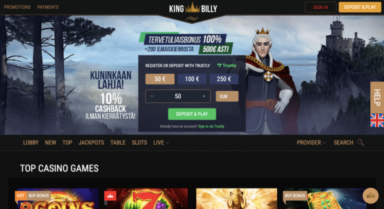 King Billy online casino