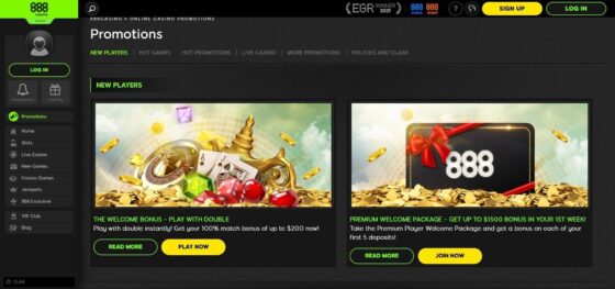 888 Casino Bonuses
