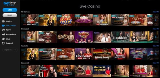 Betiton Casino live