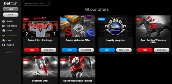 Betiton Casino Bonuses