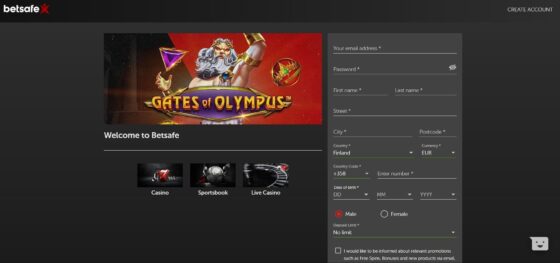 Betsafe Casino registration