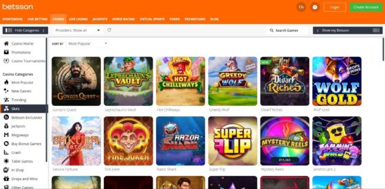 Betsson Casino slots