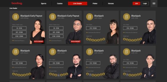 Bodog Casino live