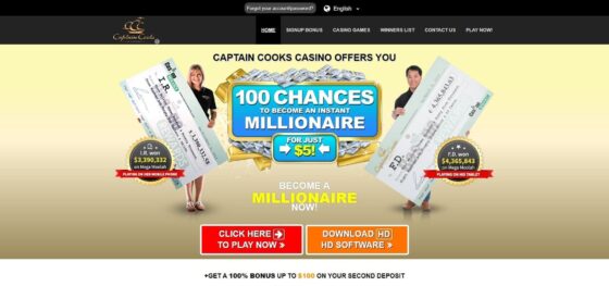 Official website of Captain Cooks Casino