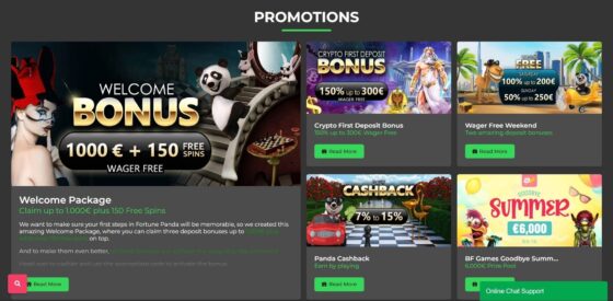 Fortune Panda Casino Bonuses