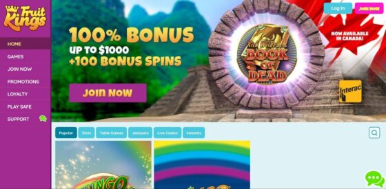 Official website of Fruit Kings Casino