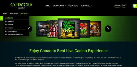 Gaming Club Casino live