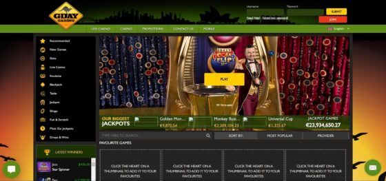 Official website of GDay Casino