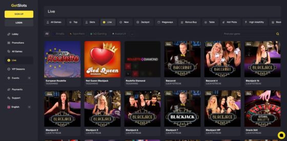 GetSlots Casino live