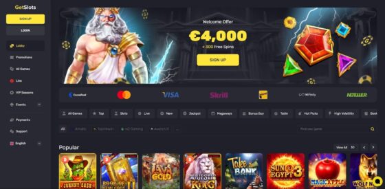 Official website of GetSlots Casino