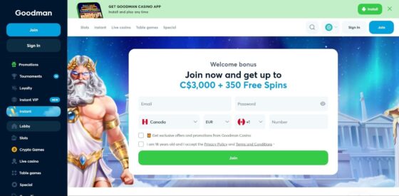 Official website of Goodman Casino