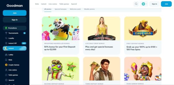 Goodman Casino Bonuses