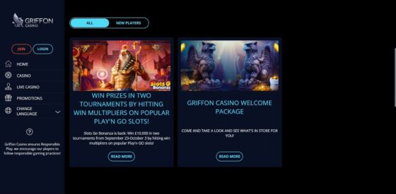 Griffon Casino Bonuses