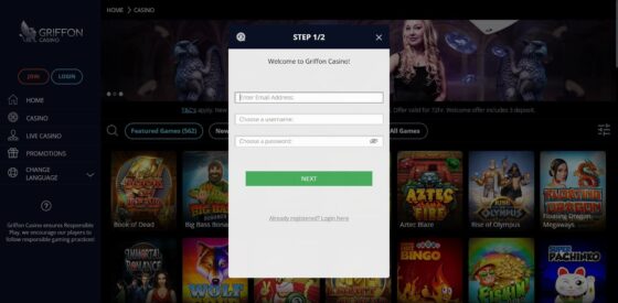 Griffon Casino registration