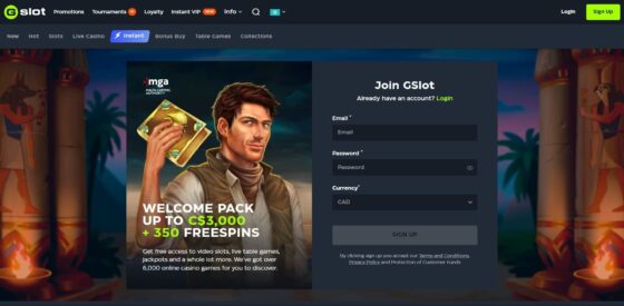 Official website of Gslot Casino