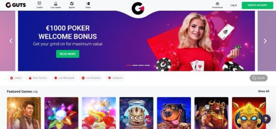 Official website of Guts Casino