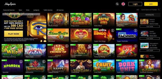 HeySpin Casino slots