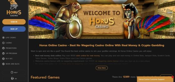 Official website of Horus Casino