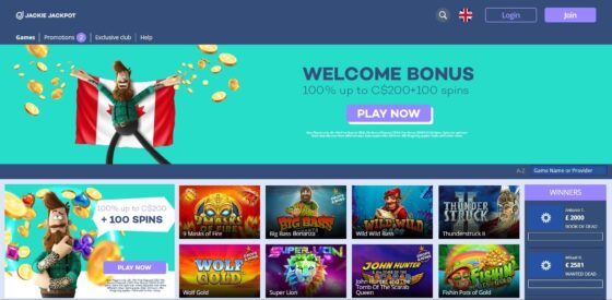 Official website of Jackie Jackpot Casino