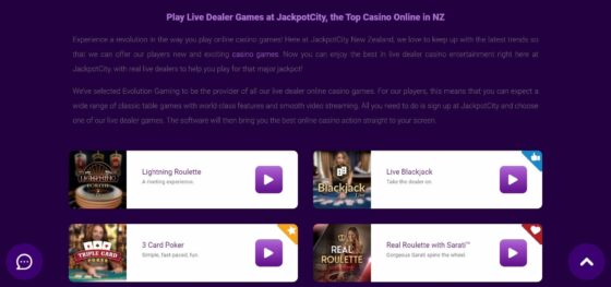 Jackpot City Casino live