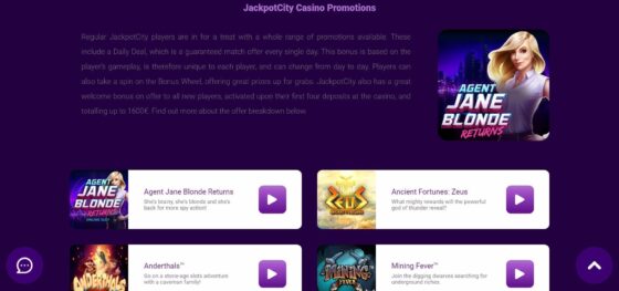 Jackpot City Casino Bonuses