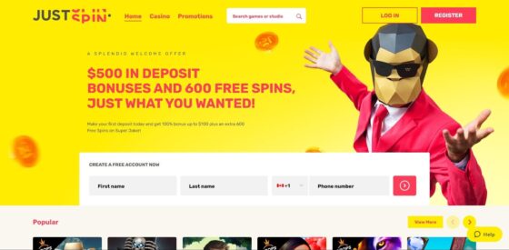 Official website of Justspin Casino