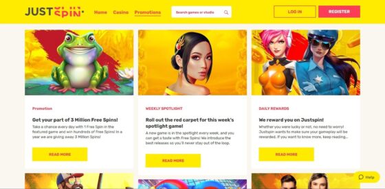 Justspin Casino Bonuses