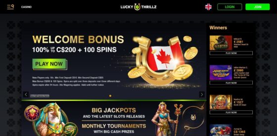 Official website of Lucky Thrillz Casino