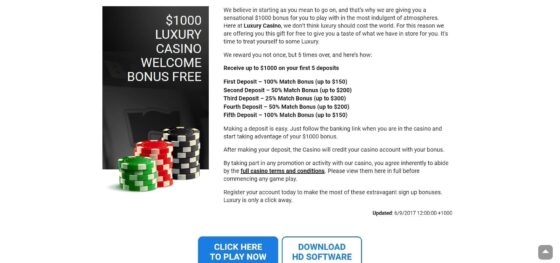 Luxury Casino Bonuses