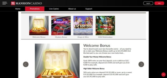 Mansion Casino Bonuses
