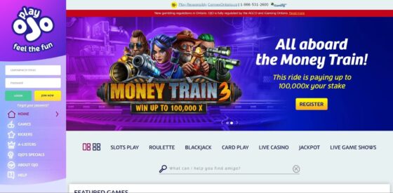 Official website of PlayOjo Casino