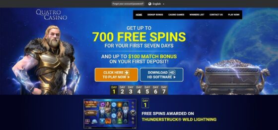 Official website of Quatro Casino