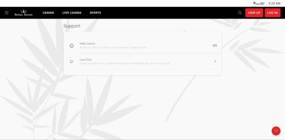 Royal Panda Casino customer support