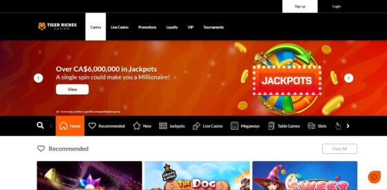 Official website of Tiger Riches Casino