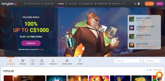 Official website of TonyBet Casino