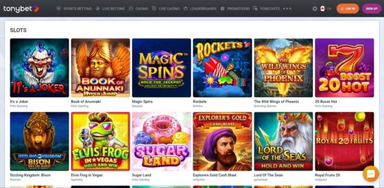 TonyBet Casino slots
