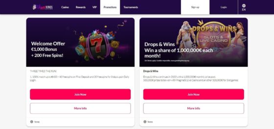 Vegas Kings Casino Bonuses