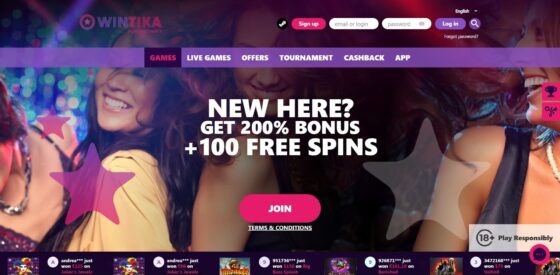 Official website of Wintika Casino