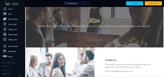 Winward Casino customer support