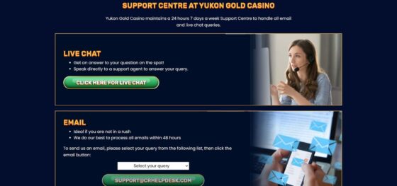 Yukon Gold Casino customer support