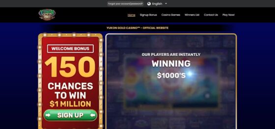 Official website of Yukon Gold Casino