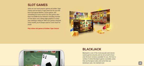 Golden Tiger Casino slot machines