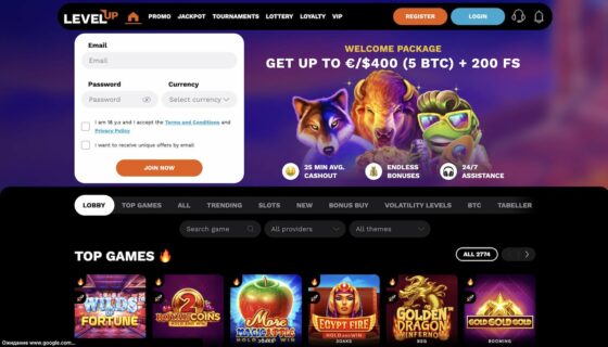 Level Up Casino official website