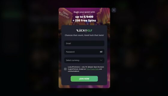 Lucky Elf Casino registration