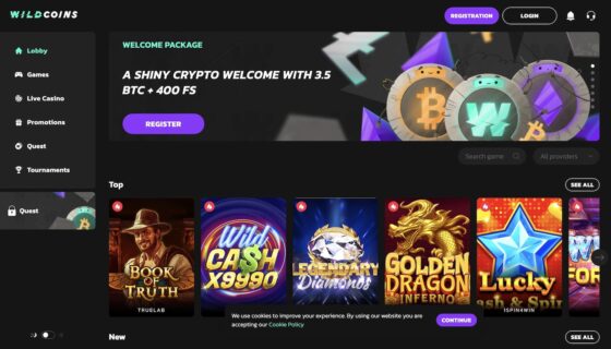 Wildcoins Casino official website