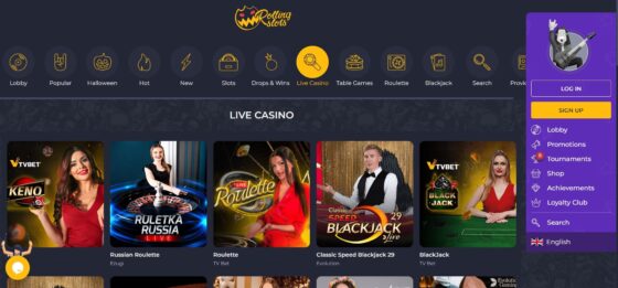 Rolling Slots live casino
