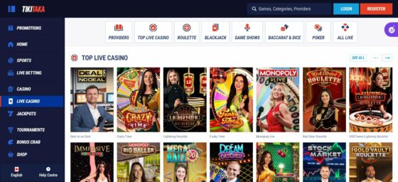 Tikitaka live casino games