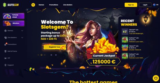 Slotsgem main page