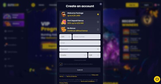 Slotsgem registration